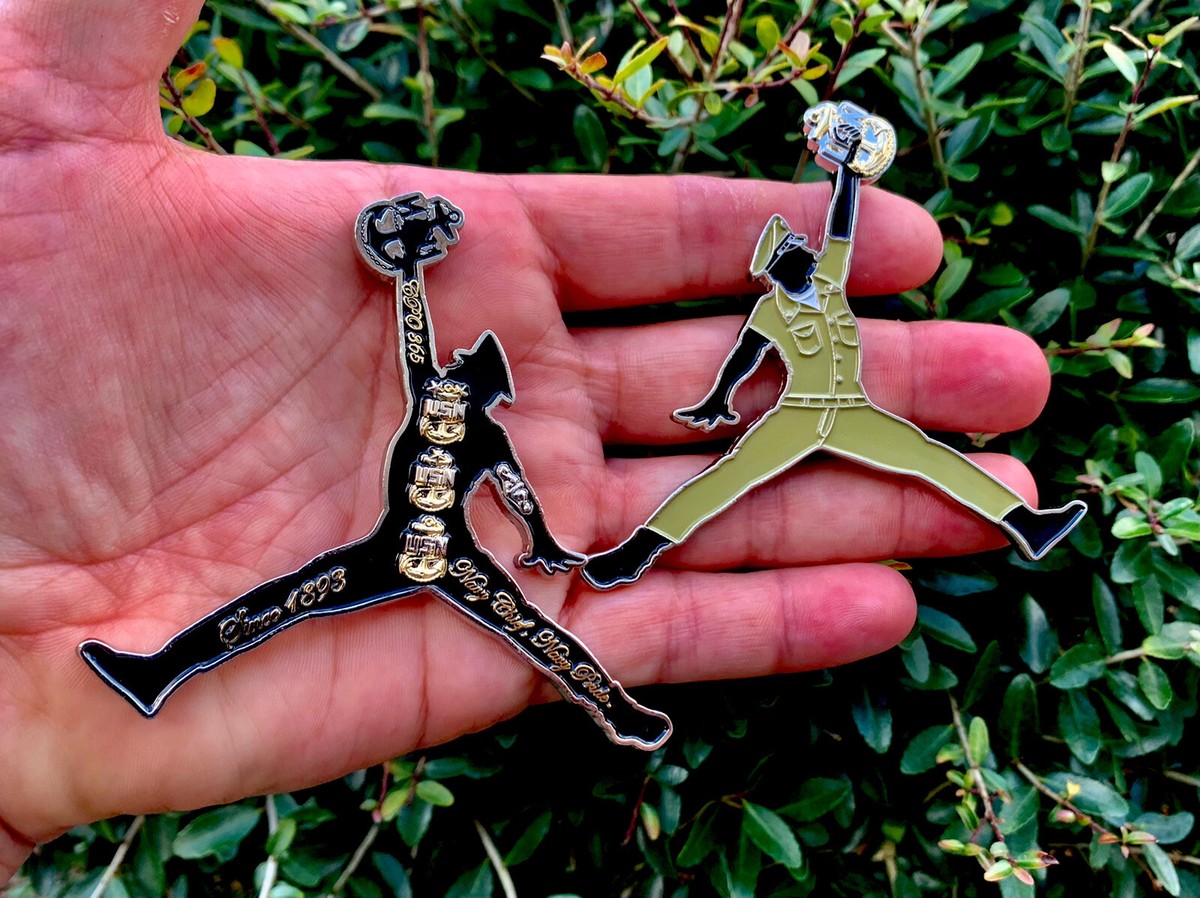 Michael Air Jordan Jump Man MJ Navy CPO Chief Challenge Coin NBA