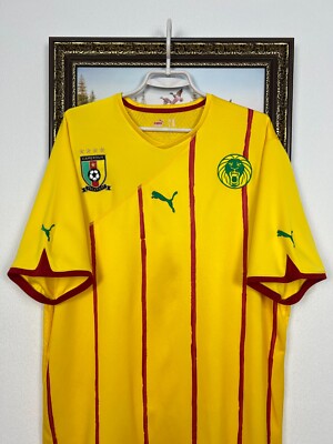 【Used】PUMA カメルーン代表2010 エトー 9 M イエロー レプリカ Cameroon Away football shirt 2010 Soccer Puma Jersey National Team