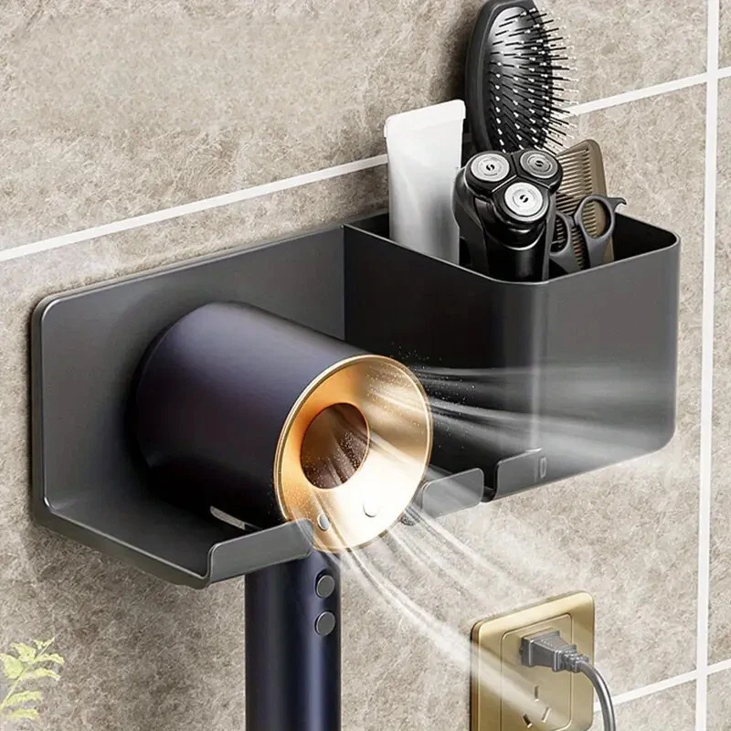 Support mural séche cheveux Noir - Photo 4/4