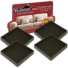 4 Pcs Non-Slip Furniture Coaster Cups for Hardwood Floors - Floor Protectors