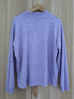 Lila melliertes Sweatshirt mit leichten Rollkragen