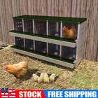 10 Compartments Chicken Nesting Box Coop Egg Laying Box Roll Away Egg Collection