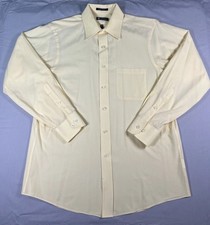 Chaps Mens M Dress Shirt Yellow Long Sleeve Collared 15-15.5 32/33 Wrinkle Free