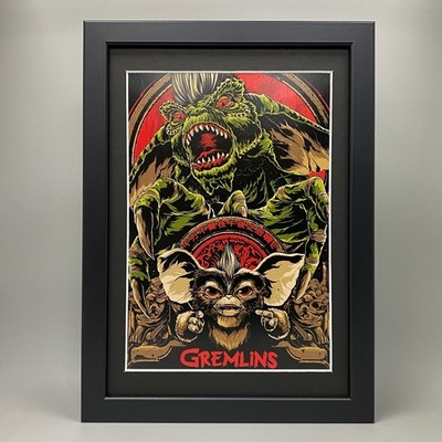 Gremlins Movie F Ramed Art  Film Stripe Mogwai Gizmo Gerahmtes Bild