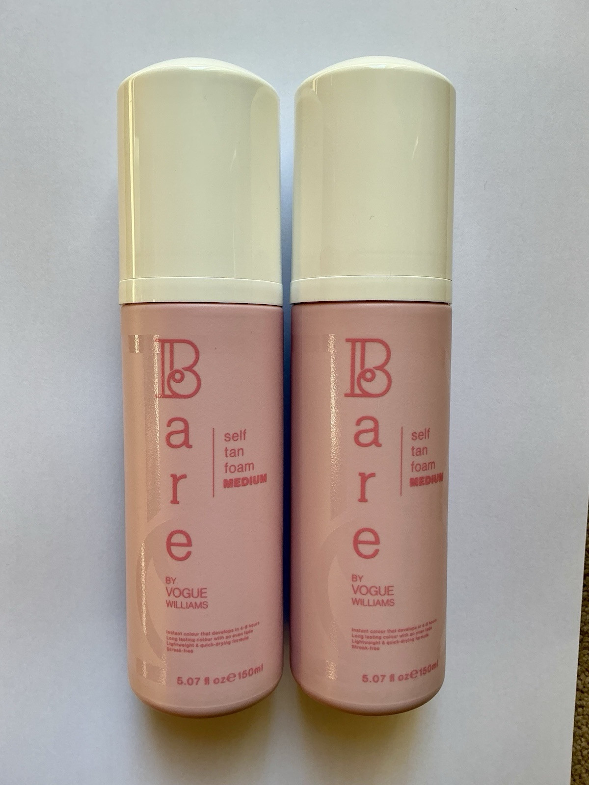 Bare by Vogue 2 x 150ml Medium Tan Self-Tanning Foam For All Skin Types