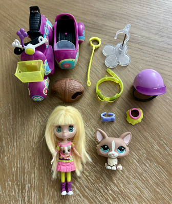 Littlest Pet Shop Set LPS Blythe Doll #B15 w/ Scooter & Pet Corgi #1864