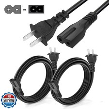  2-Pack Polarized Power Cord, 15ft. 2 Prong AC Power Cable, Comp