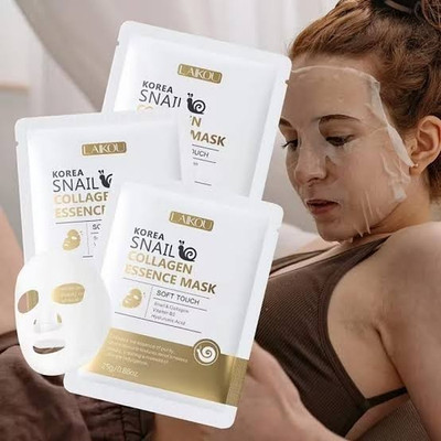 XL Beauty-Set: 20x LAIKOU Korea Snail Collagen Essence Tuchmasken