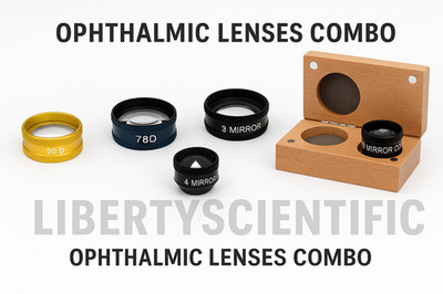 Ophthalmic Lens Combo   20D, 90D, 78D, 3 Mirror & 4 Mirror Gonio Lens Set USA