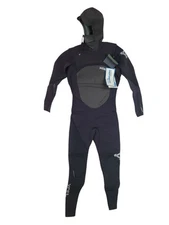 New XCEL Mens Infiniti XZIP2 5/4mm Hooded Fullsuit Wetsuit Black Large Navy Seal