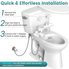Bidet Attachment Toilet Filter Bidet Toilet Seat Self-Cleaning Dual Nozzle Bidet