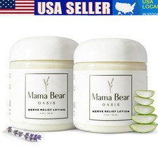2PCS Mama Bear Oasis Nerve Relief Lotion for Foot, Leg, Magnesium Chloride 4oz  