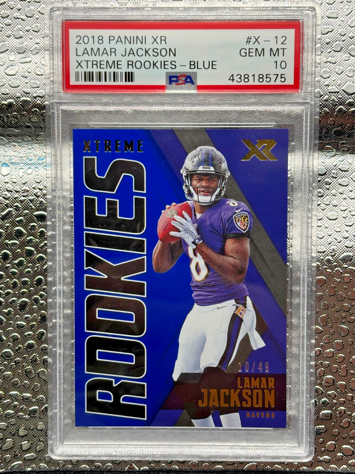 2018 Panini XR Lamar Jackson Xtreme Rookies #10/49 Blue RC - PSA 10!! view 1