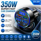 350W USB Car Charger PD QC3.0 Type C Adapter Fast Charging for iPhone Samsung