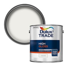 Image of Dulux Trade High Gloss Pure Brilliant White Metal Wood Paint 2.5L Tin Exterior