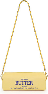 Funny Butter Stick Crossbody Bag - Soft Vegan Leather Purse with Gold Chain