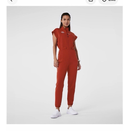 FIGS Team USA Women’s Medical Red Scrub Jumpsuit Size S Polyester Solid