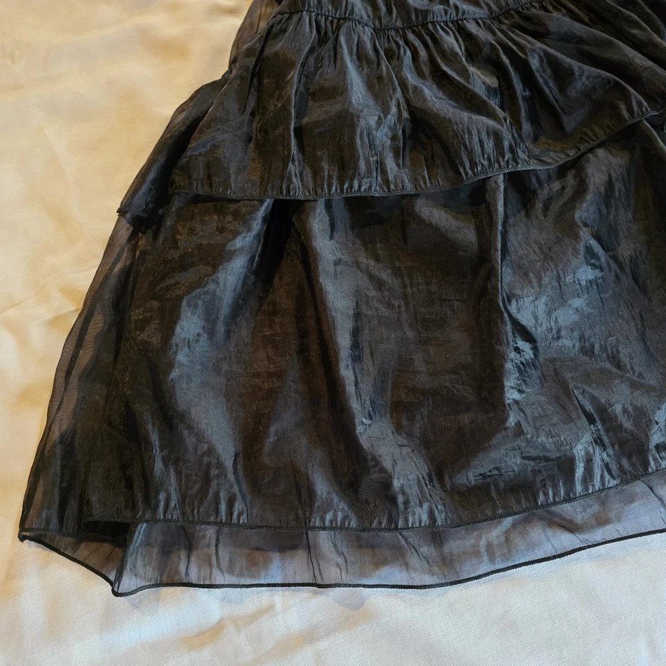 Girls Black Party Dress Size 13/14 Sleeveless Tiered Ruffle Skirt Holiday Formal - Image 3 of 4