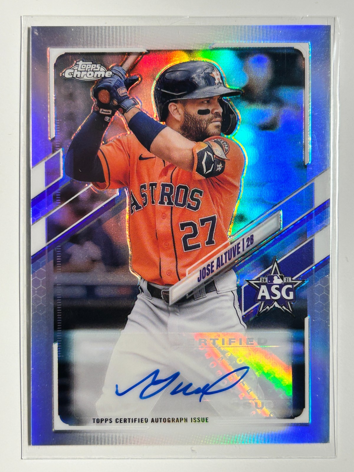 Jose Altuve AUTO Topps Chrome Refractor 2021 Certified Autograph Signature Astro