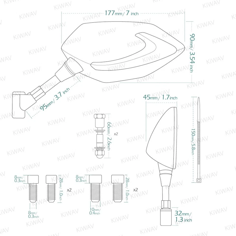 Espejo retrovisor led secuencial bicolor carcasa negra 5/16" adaptador se adapta a Harley Sportster Foto 2 de 4
