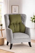 ORTHOPEDIC BACK SUPPORT LUMBER PILLOW CUSHION FOR CHAIR SOFA (GREEN)