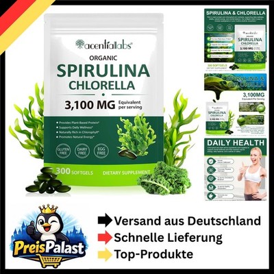 Spirulina & Chlorella Softgels 17-in-1 Superfood 3.100MG pflanzlich 300 Stück