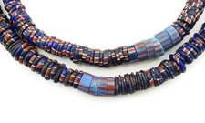 Antique Aja Venetian Chevron Glass African Beads 7-9mm (2571B569) Chevron