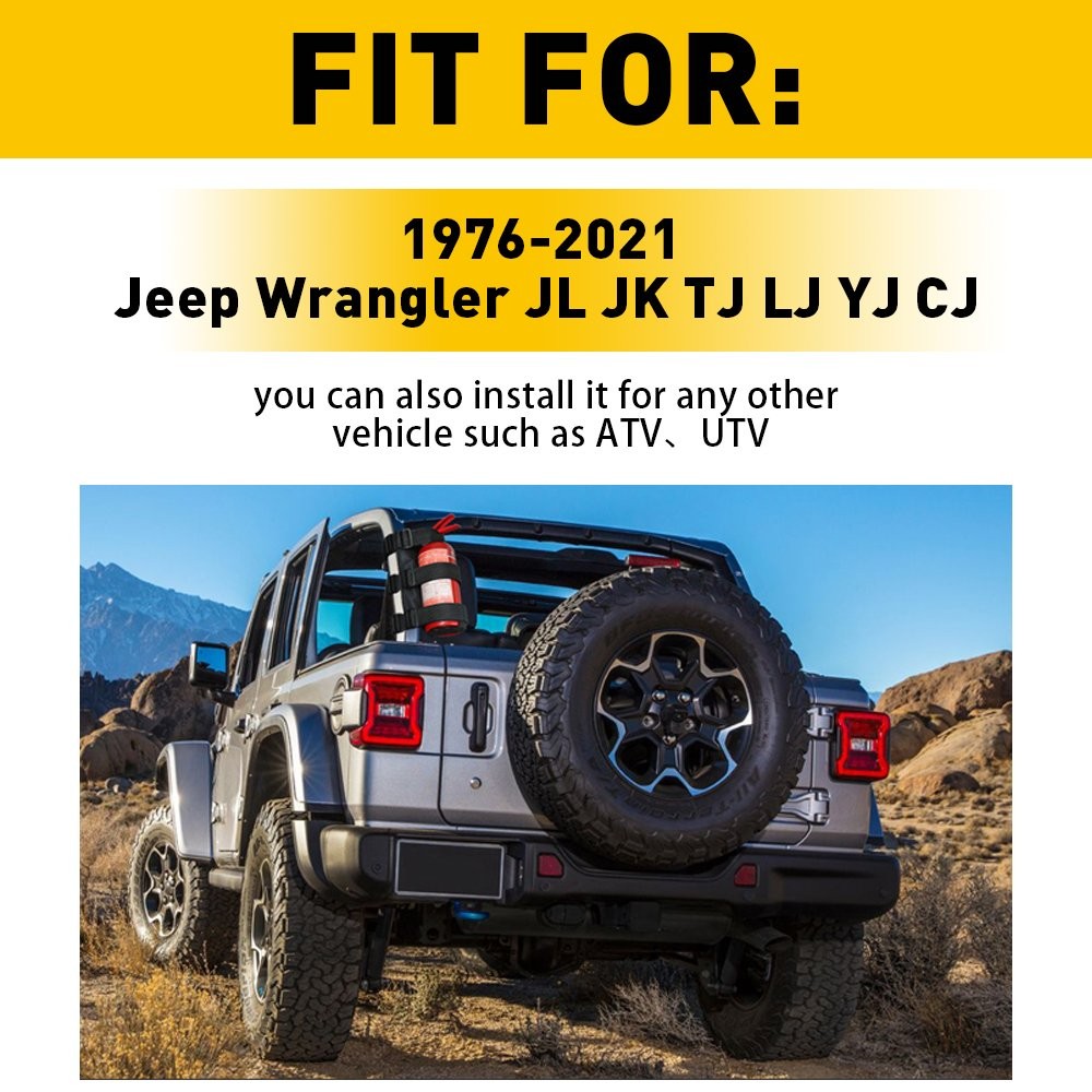 Adjust Car Bar Roll Fire Extinguisher Holder Mount Bracket for Bar Jeep Wrangler thumbnail 3