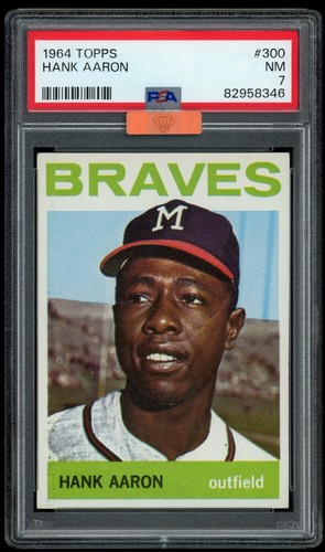 HANK AARON 1964 Topps #300 PSA 7 NM MBA Bronze Diamond *Centered, Eye Appeal*