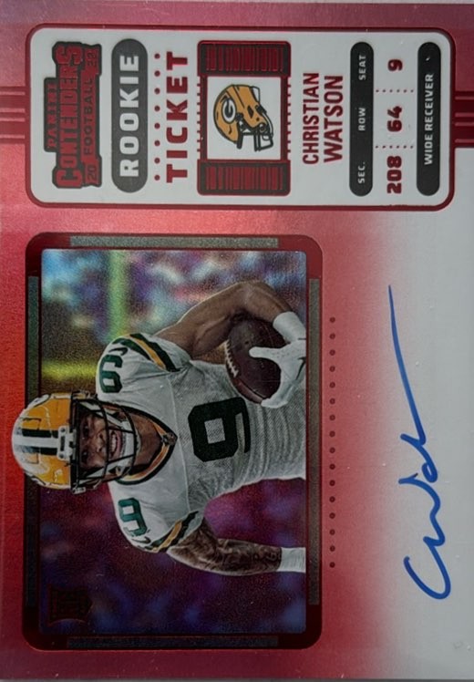 2022 Panini Contenders Football Rookie Ticket Variation RPS#110 Christian Watson