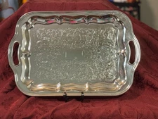 Vintage Shelton Ware NYC Silver Breakfast Tray with Handles *Timeless Charm