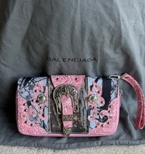 Pink Camo Western Buckle Studded Wristlet Wallet Extra Space Card And Cash Slot