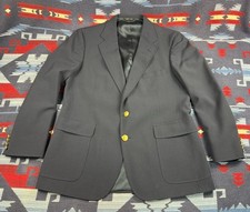 Vtg Polo Ralph Lauren Navy Blue Wool Gold Buttons Blazer Suit Jacket Men's 44R
