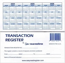 12 Checkbook Transaction Registers 2025-2026-2027 Calendars Check Book Bank ...