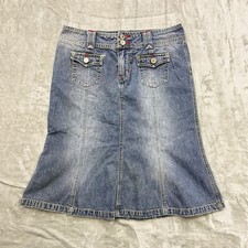 Vintage 90s Y2K Union Bay Denim Skirt Size 7 Flap Pocket Grunge