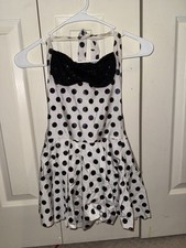 White  Black Polka Dot Halter Dress-medium Child