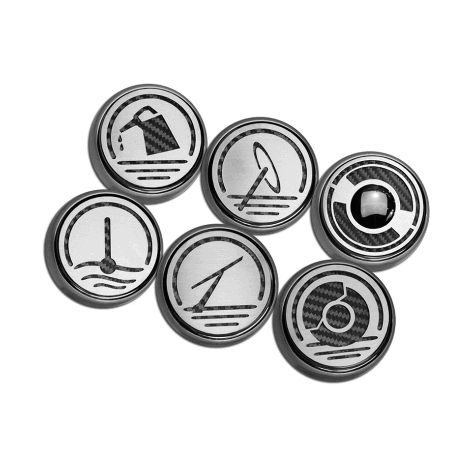 6pc Chrome Aluminum Cap Covers w/Brushed Accent for 05-13 Chevy Corvette Manual - Image 2 of 3