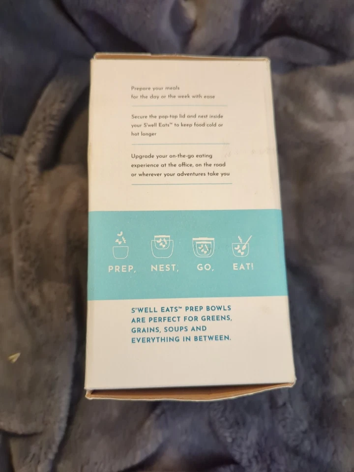 Juego de 4 cuencos de preparación de vidrio S'Well de 12 oz con tapas aptos para microondas y lavavajillas Foto 3 de 4