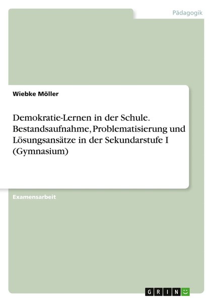 Wiebke MöLler | Demokratie-Lernen In Der Schule. Bestandsaufnahme,...-image