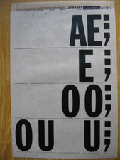 1 x Letraset Upp Franklin Gothic Extra Cond 288pt 76.2mm Sheet 321A   (bb)