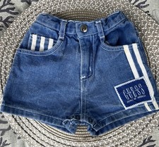 VTG Baby Girls Guess Denim Shorts, Size 18M, Made In USA, Great Condition