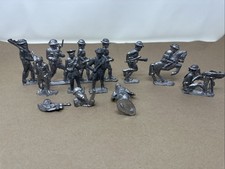 Lot Of 11 Taller Flat Cast Lead Toy Solider and Figures. Unpainted. Mainly WWI