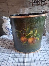 * ANCIENNE CORBEILLE À PAPIERS DECOR DE FRUITS  VINTAGES