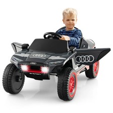 12V Licensed Audi Kids Ride-On E-tron Racing Car w/Remote Control  Lights Gray