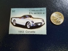 1953 Corvette Commonwealth of Dominica Perforated Stamp
