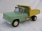 Vintage 1960s Mini Tonka Toys Green & Yellow Jeep Dump Truck #60 VG