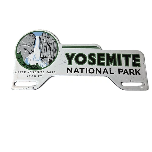 Vintage Yosemite California License Plate Topper - Sign Ad on Automobile Topper
