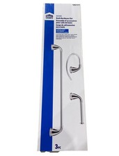 Dover Chrome Bathroom Set: 24" Towel Bar, Towel Ring  Toilet Paper Holder F6 