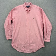 Ralph Lauren Oxford Button Down Shirt Mens 16 32/33 Pink Classic Fit Cotton
