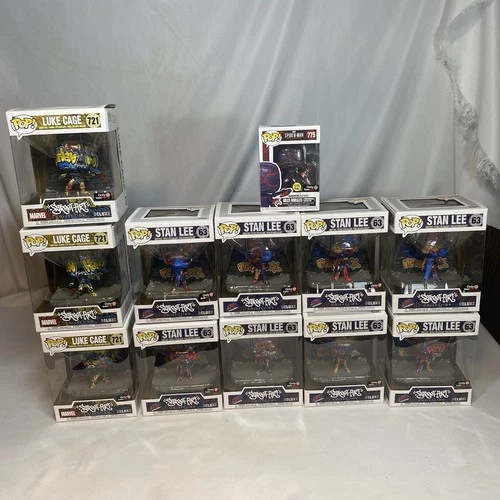 Funko Pop! Marvel Street Art  LOT of 12 Stan Lee/Luke Cage/ Miles Morales •READ